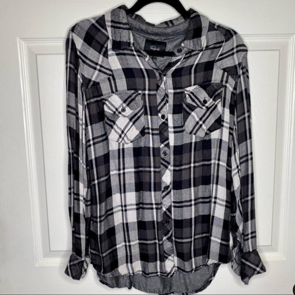 Rails Black and White Plaid Button Down Shirt